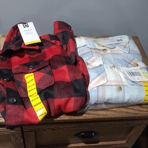 Plaid Red/black and white/blue/pink  Shackets